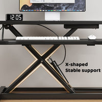 Pneumatic Desk Riser 15-43cm Dual-Layer Top