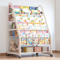 Kids Picture Book Cart in Wood with Snap Edges