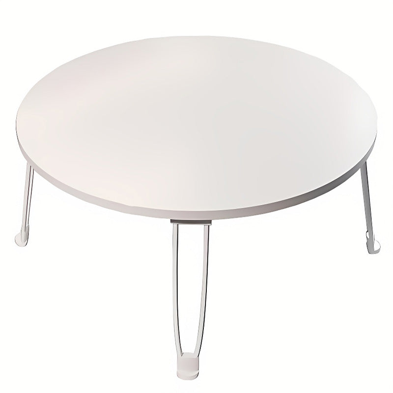 Folding Round Side Table 50x35cm White MDF Top