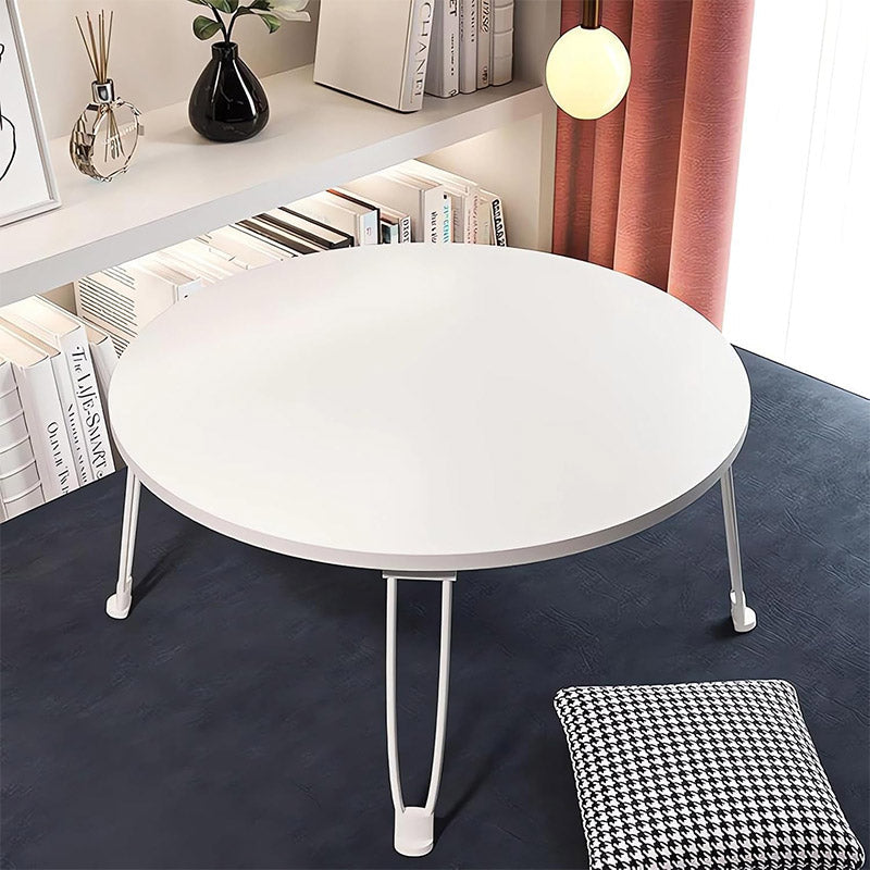 Folding Round Side Table 50x35cm White MDF Top