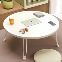 Folding Round Side Table 50x35cm White MDF Top