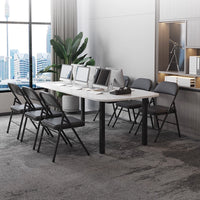 Set of 2 PU Leather Folding Spine Chairs