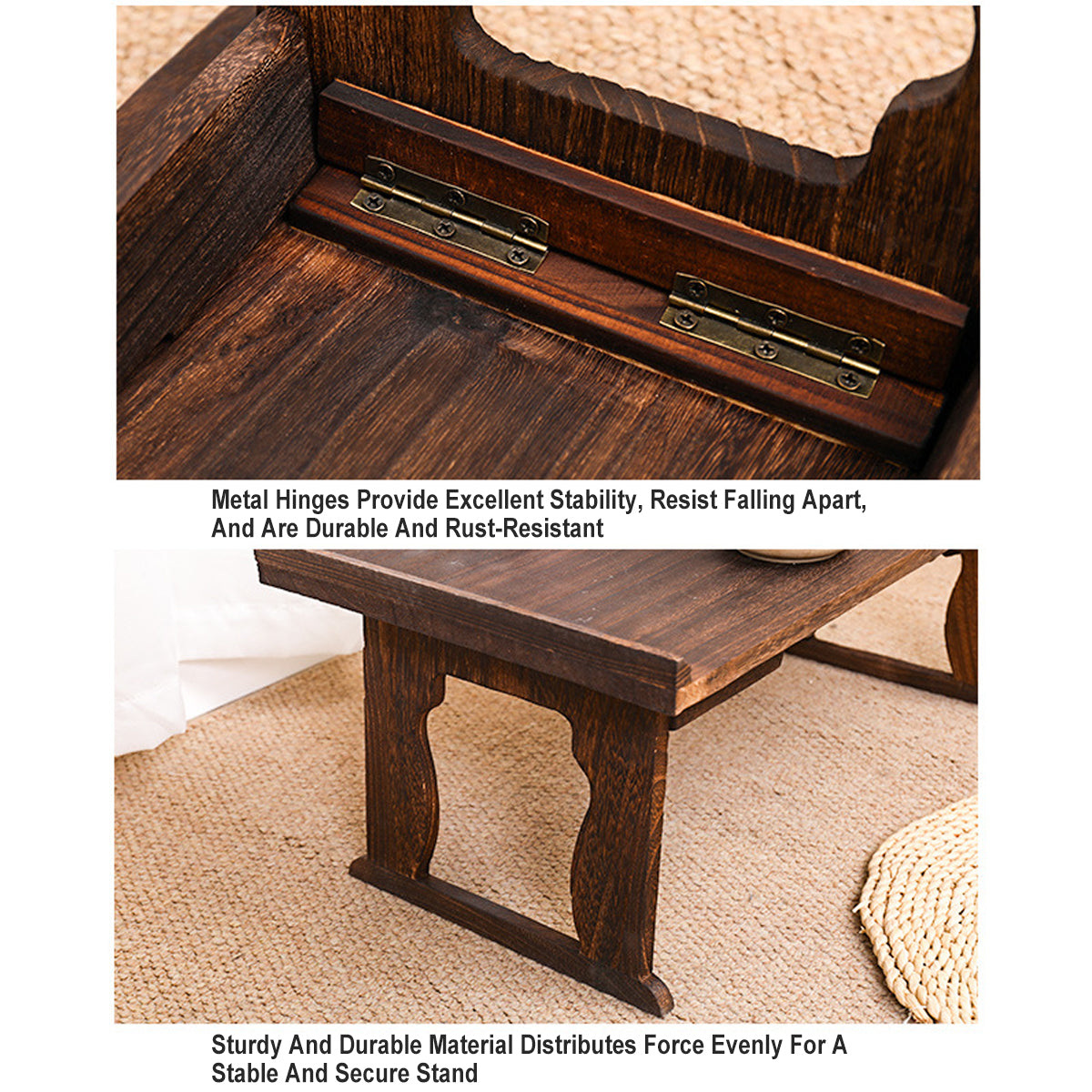 Paulownia Wood Tea Serving Table that Folds