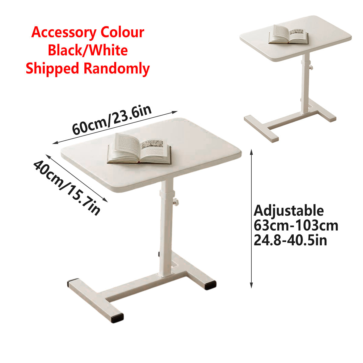 Rolling Liftable Side Table 69-103cm Frame