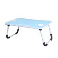 Folding Bed Tray in Blue with Device Slot