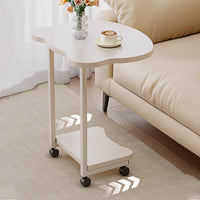 Embedded Sofa Side Table with Rolling Wheels