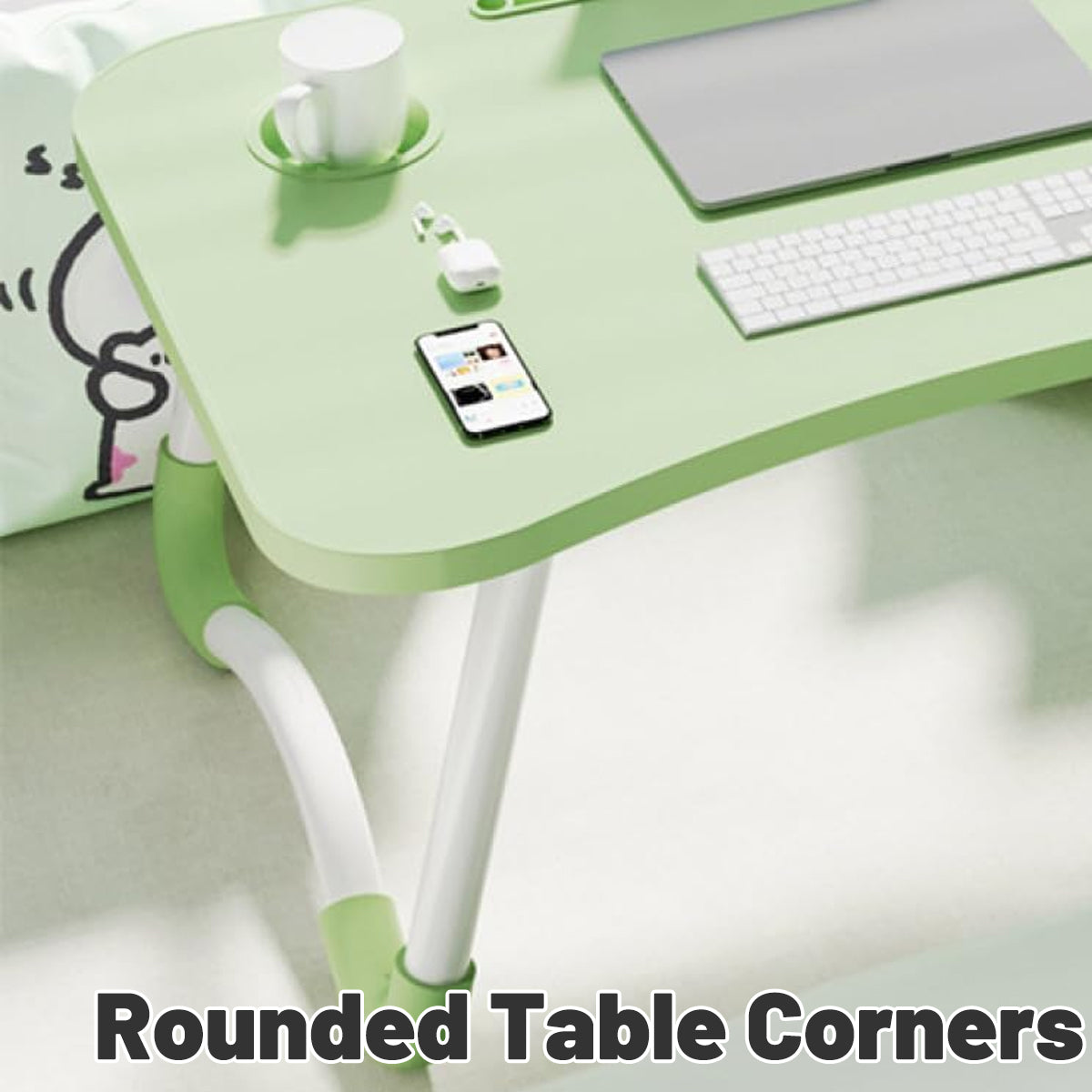 Folding Green Bedside Tray with Board Build