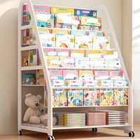 Kids Picture Book Cart in Wood with Snap Edges