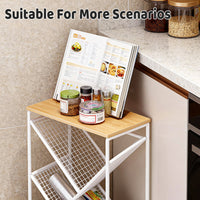 Compact Rolling Bookcase with Countertop Top