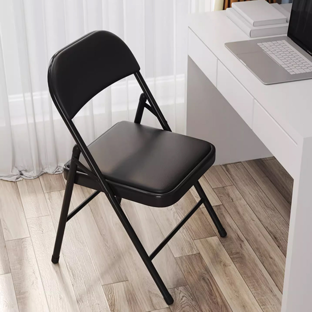 Set of 2 PU Leather Folding Spine Chairs