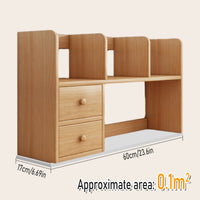 Desk Bookshelf with Built-In Drawers