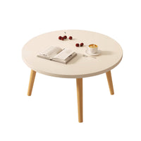 Round Sofa End Table 50x30cm with Wood Legs