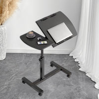 Rolling Bedside Tray Table with 90-Degree Top
