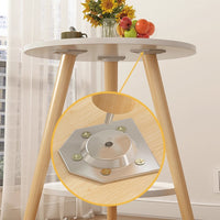Nordic 2-Tier Round Side Table with Wood Legs