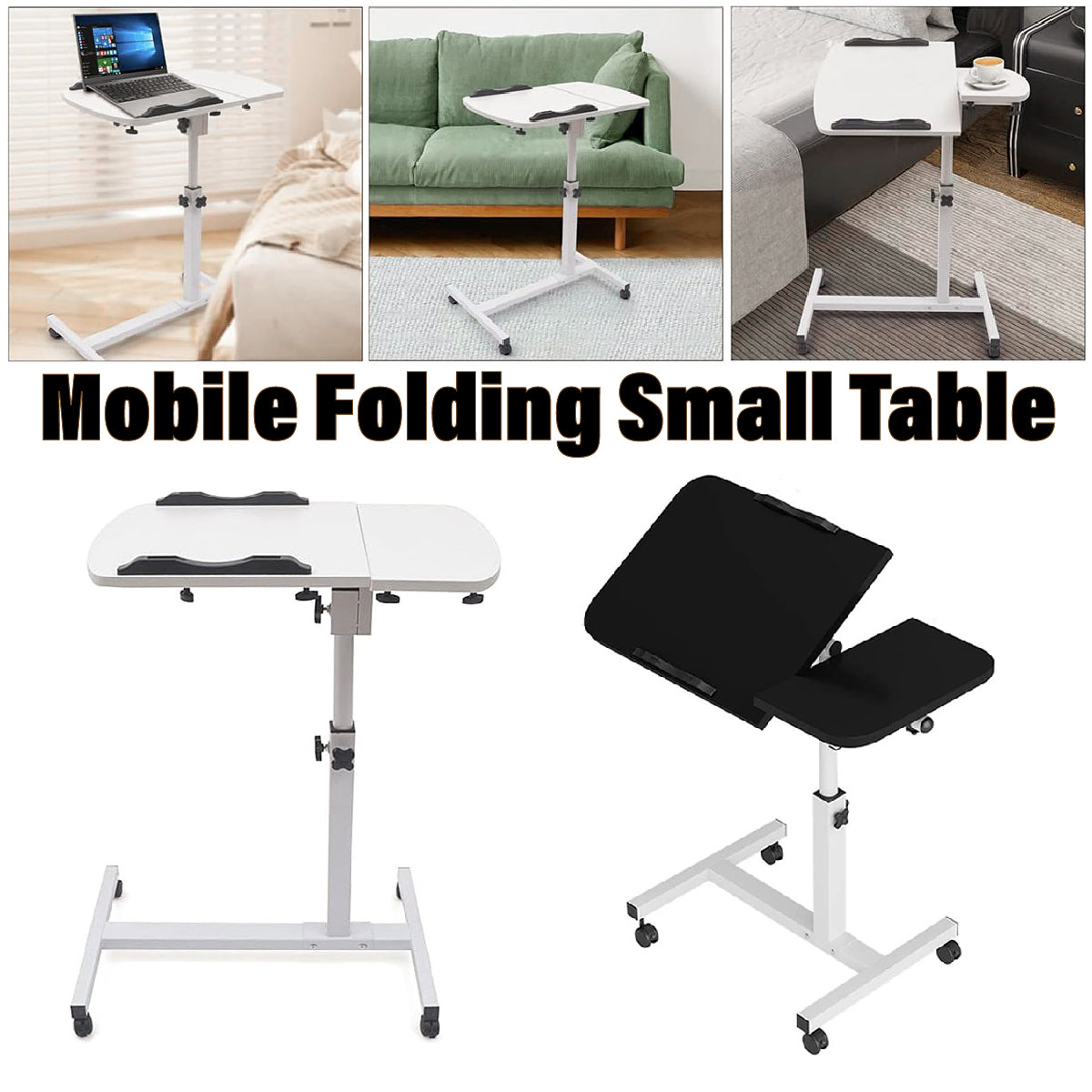 Folding Laptop Stand with Tilt Top and Bar
