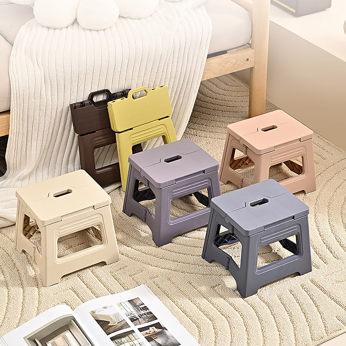 Adjustable Folding Step Stool in Six Colours