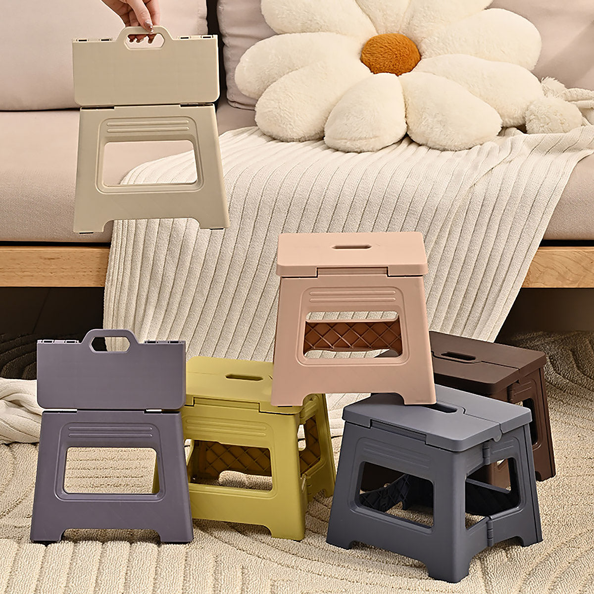 Adjustable Folding Step Stool in Six Colours
