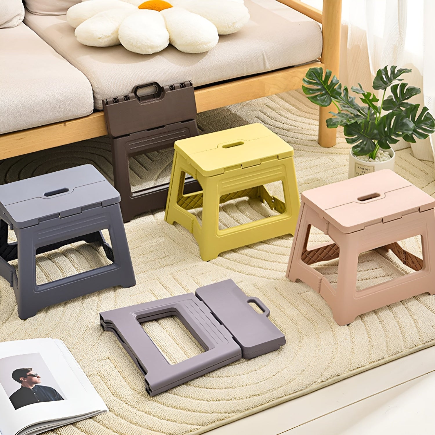 Adjustable Folding Step Stool in Six Colours
