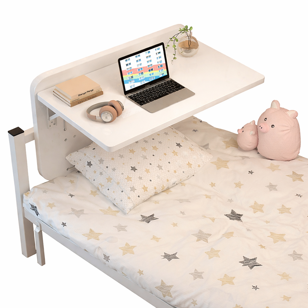 Cable-Tie Bed Mount Table 75x30cm with Wood Top
