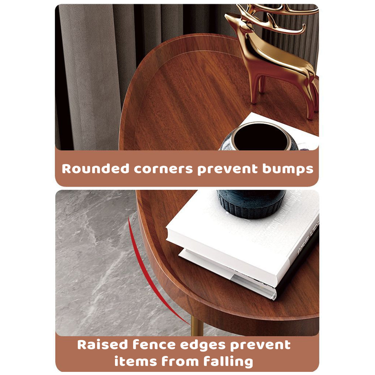 Compact MDF Side Table on Iron Legs