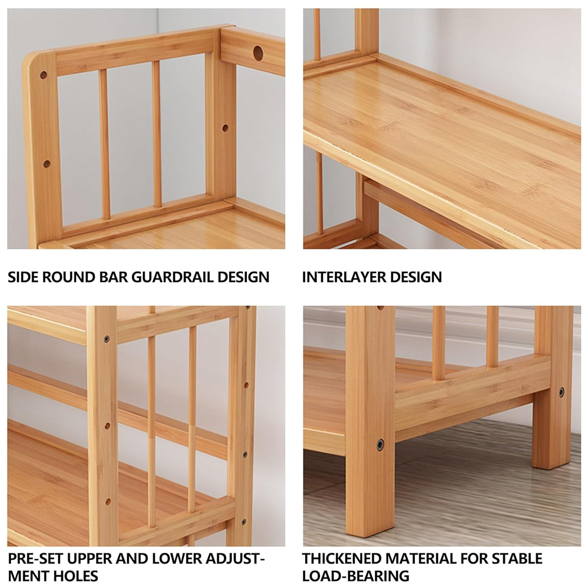 Bamboo 3-Tier Display Shelf for Living Rooms
