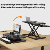 Pneumatic Desk Riser 15-43cm Dual-Layer Top