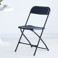 Folding Chair with Plastic Seat and Metal Frame