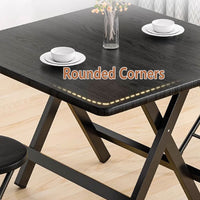 Folding Dining Table with Wood Top and X-Frame