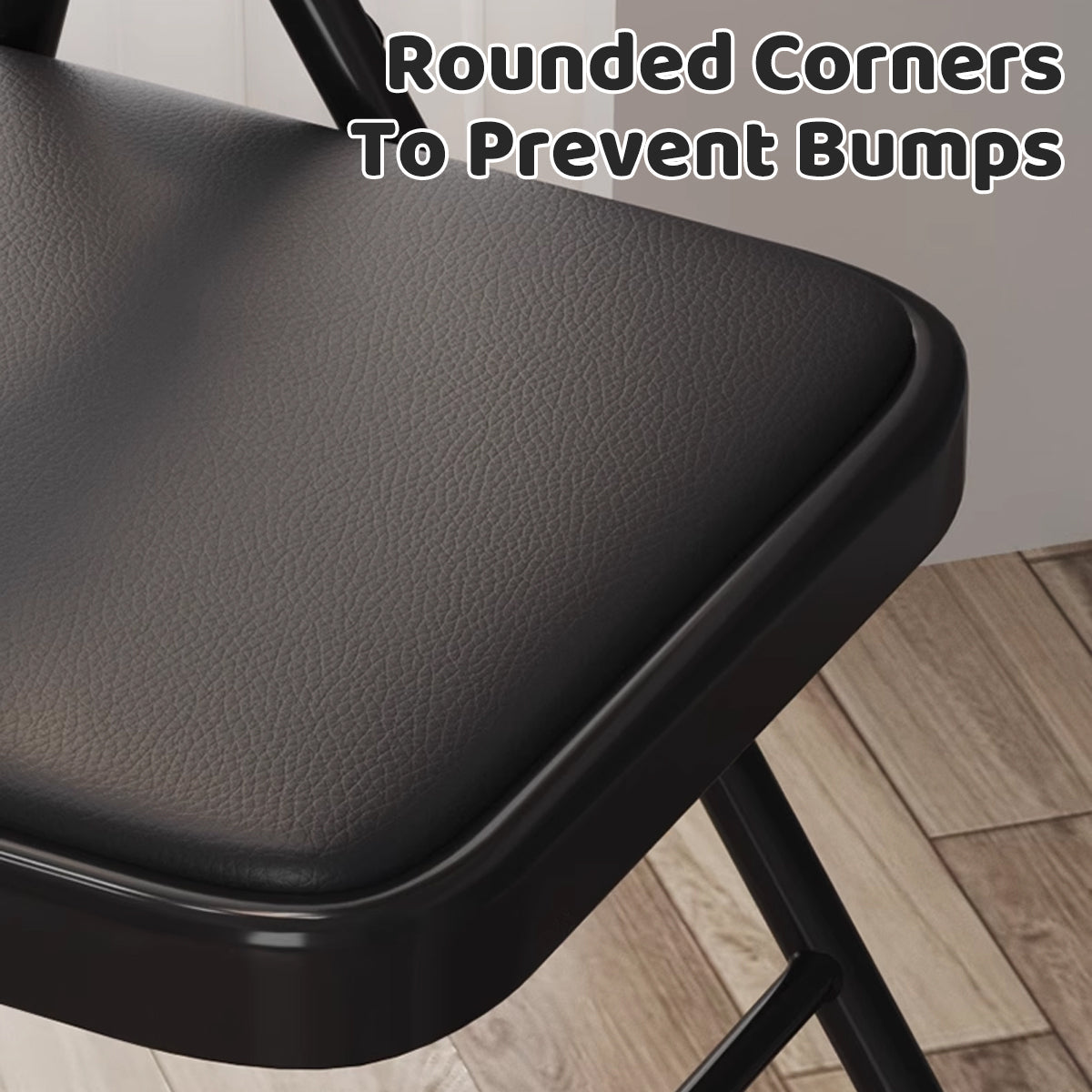 Set of 2 PU Leather Folding Spine Chairs