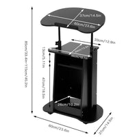 Rolling Side Table with Tilt Top and Lower Cabinet