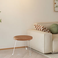Cream Folding Round Table with Sturdy Steel Legs