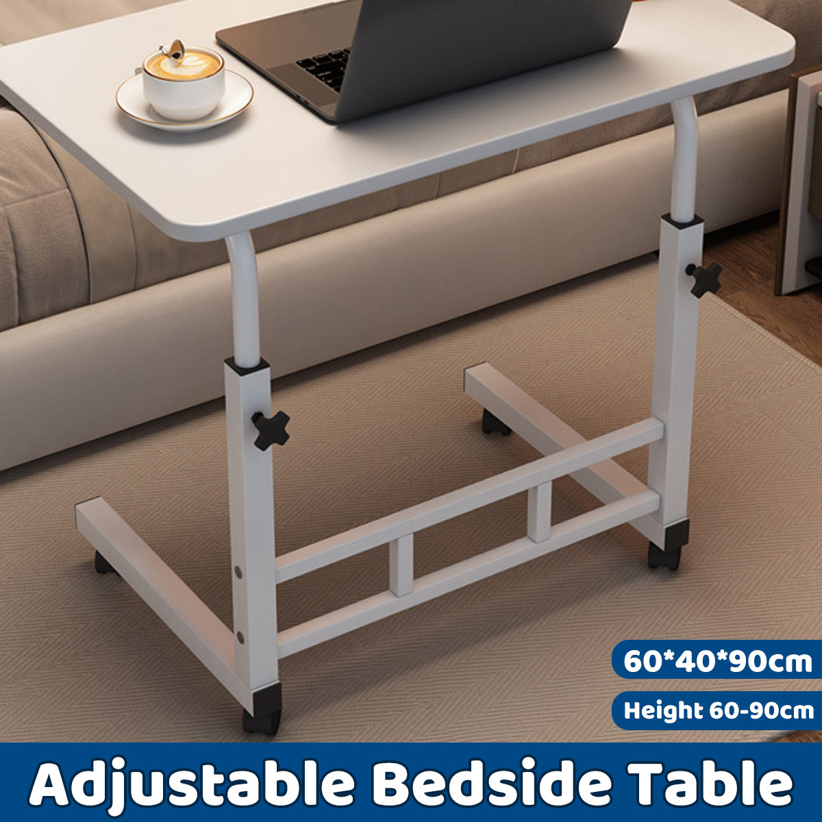 Rolling Laptop Cart 60-90cm with Tilt Surface