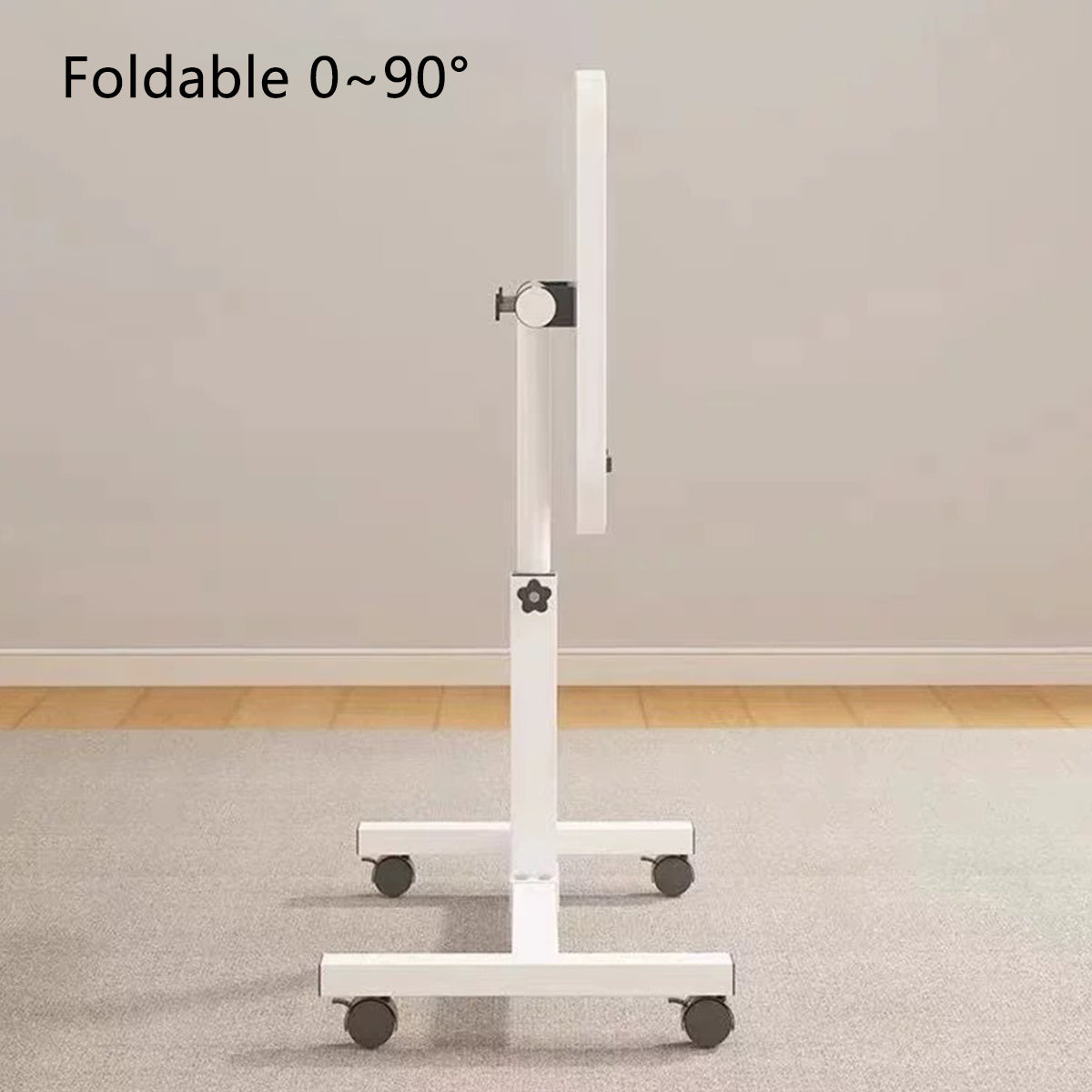 Rolling Bedside Tray with Tilt Top and Side Shelf