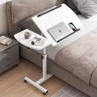 Rolling Bedside Tray with Tilt Top and Side Shelf