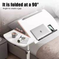 Rolling Bedside Tray with Tilt Top and Side Shelf