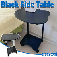 Black Curved Side Table with Two Tiers and Handles