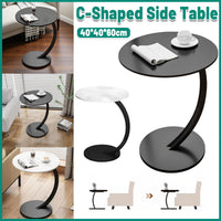 C-Shape Sofa Side Table with Steel Frame