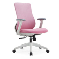 Pink Mesh Task Chair with Arms and Caster Base