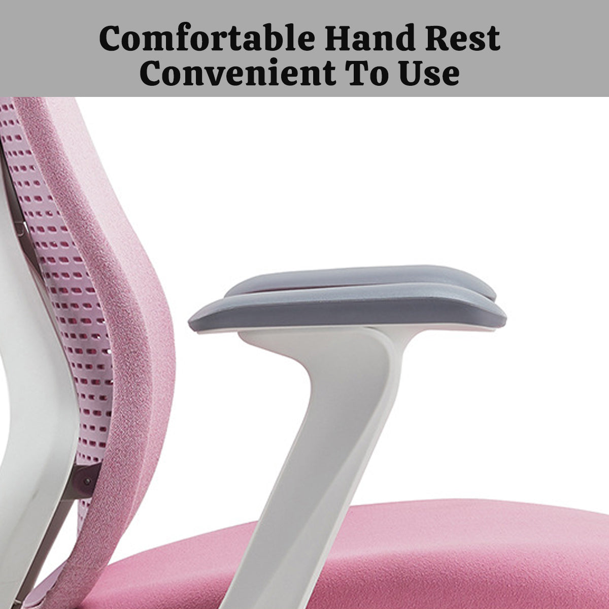 Pink Mesh Task Chair with Arms and Caster Base