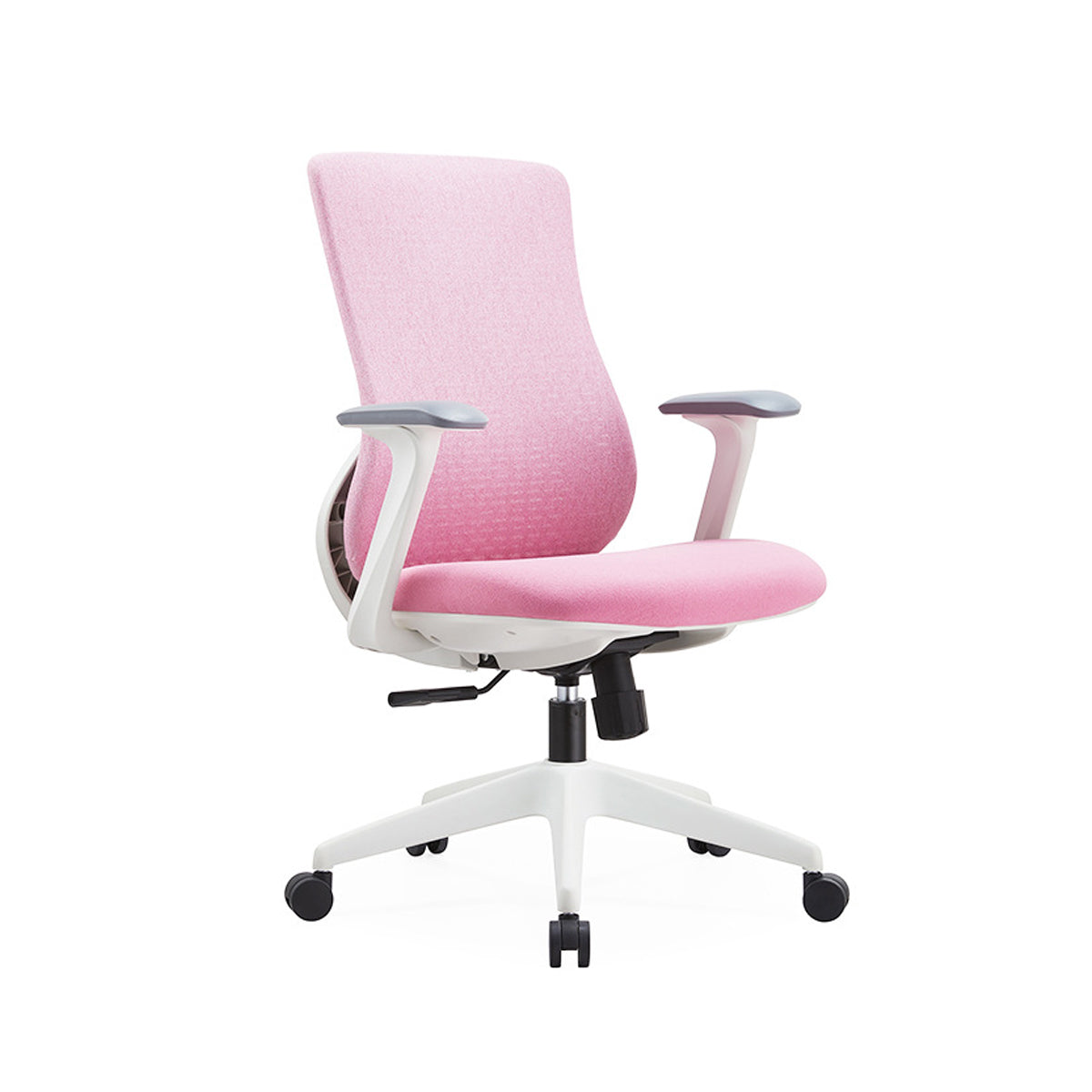 Pink Mesh Task Chair with Arms and Caster Base