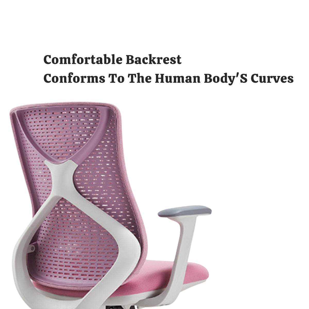 Pink Mesh Task Chair with Arms and Caster Base
