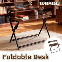 Folding X-Frame Desk with Waterproof Wood Top
