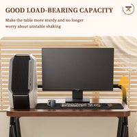 Folding Two-Tier Desk with Warm Wood Surface