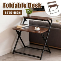 Folding X-Frame Desk with Waterproof Wood Top