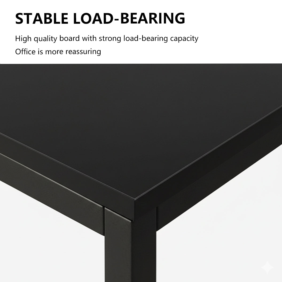 Black Study Desk 120x60x75cm with Side Shelves