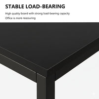 Black Study Desk 120x60x75cm with Side Shelves