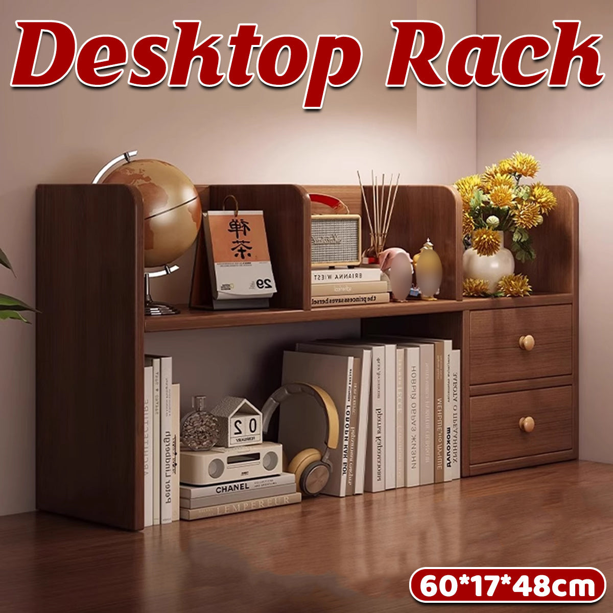 Solid Wood Desk Riser 23.6 Inch with Two Tiers
