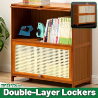 Lattice Front Storage Cabinet with Flip Doors