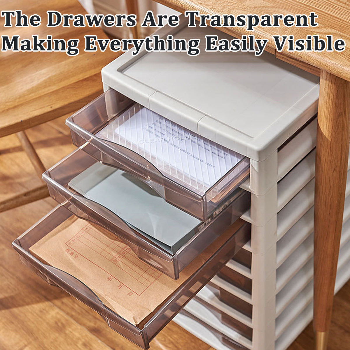 Clear-Front Storage Tower with 8 or 10 Drawers