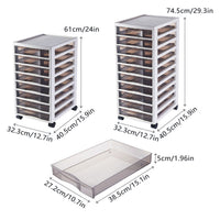 Clear-Front Storage Tower with 8 or 10 Drawers